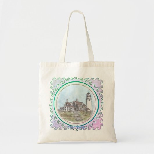 Cape Cod Vuurtoren Tote Bag (Voorkant)