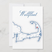 Cape Cod Wellfleet Kaart Bruiloft Tafel Naamkaart (Voorkant)