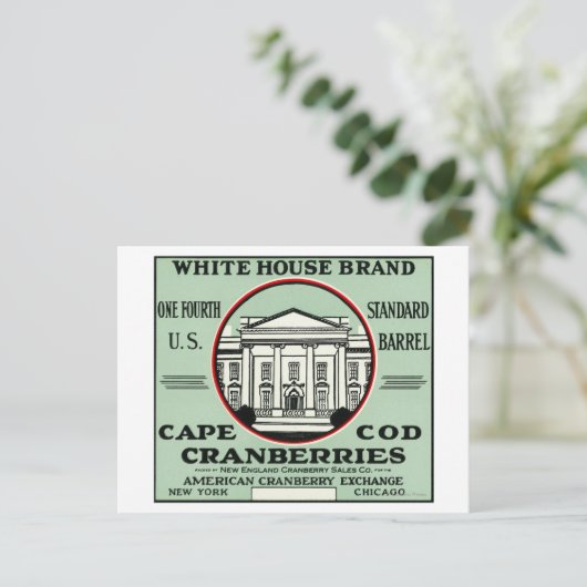 Cape Cod White House Brand Cranberry Label Briefkaart (Staand voorkant)