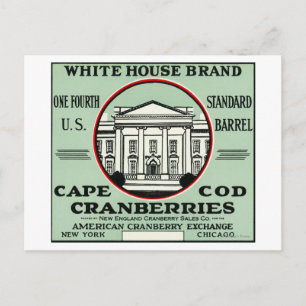Cape Cod White House Brand Cranberry Label Briefkaart