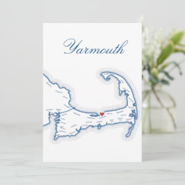 Cape Cod Yarmouth Kaart Bruidstafel Naamkaart