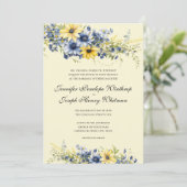 Cape Cod Zach Geel Bloem Huwelijksuitnodiging Kaart (Staand voorkant)