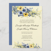 Cape Cod Zachte Gele Bloemen Bruiloft Uitnodiging (Voorkant / Achterkant)
