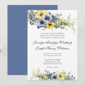 Cape Cod Zomer Blauw Bloemen bruiloft uitnodiging (Voorkant / Achterkant)