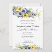 Cape Cod Zomer Blauw Geel Tuin Bruiloft Kaart (Voorkant)
