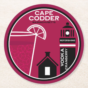 Cape Codder Cocktail Ronde Kartonnen Onderzetter
