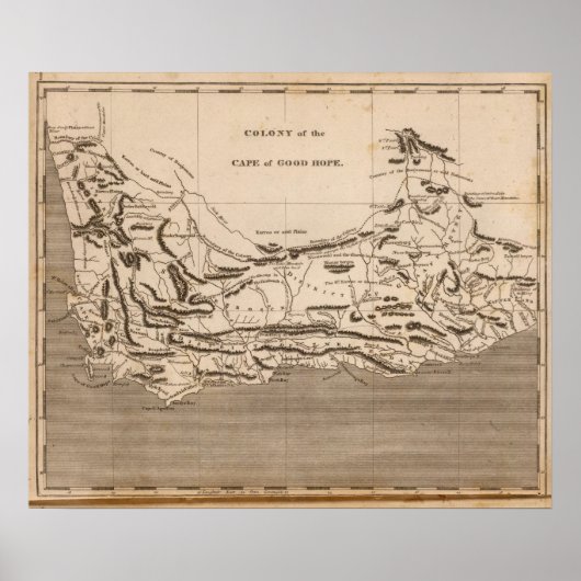 Cape Colony Map door Arrowsmith Poster (Voorkant)