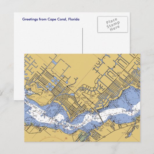 Cape Coral, Briefkaart Nautical Harbor (Voorkant / Achterkant)
