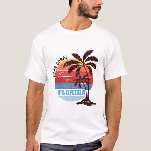 Cape Coral Est.1973 Florida zomercadeau T-shirt (Voorkant)
