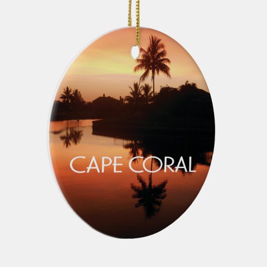 Cape Coral Florida Canal Sunset Keramisch Ornament (Rechts)