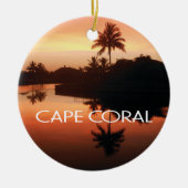 Cape Coral Florida Canal Sunset Keramisch Ornament (Voorkant)