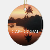 Cape Coral Florida Canal Sunset Keramisch Ornament (Links)