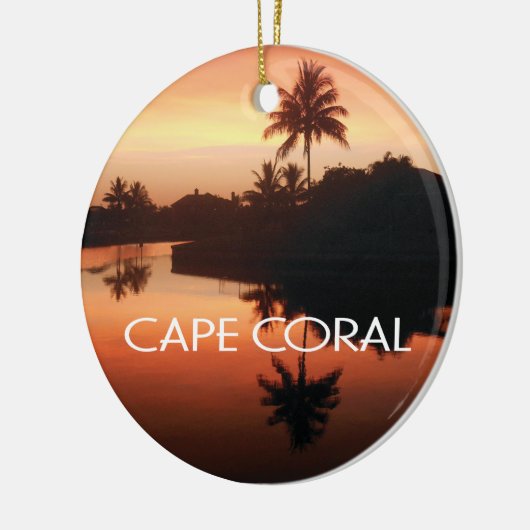 Cape Coral Florida Canal Sunset Keramisch Ornament (Links)