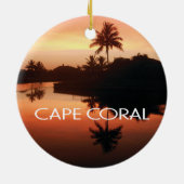 Cape Coral Florida Canal Sunset Keramisch Ornament (Achterkant)