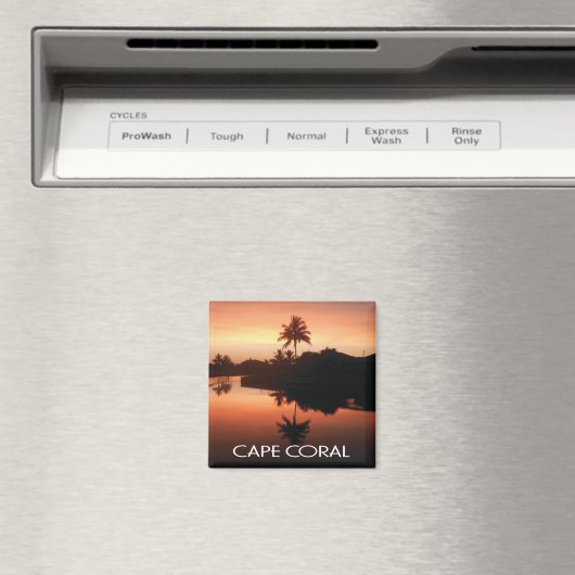 Cape Coral Florida Canal Sunset Magneet (Insitu (Vaatwasser))