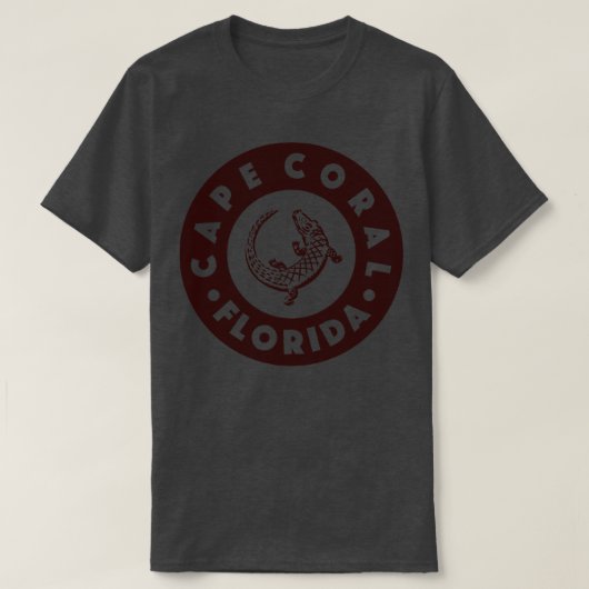 Cape Coral Florida Circle Brown T-shirt (Design voorkant)