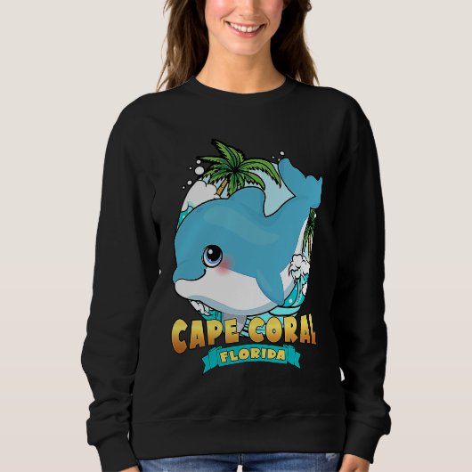 CAPE CORAL FLORIDA Cute Baby Dolphin Beach Souveni Trui (Voorkant)