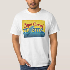Cape Coral Florida Dolphin Retro Vintage Travel T-shirt