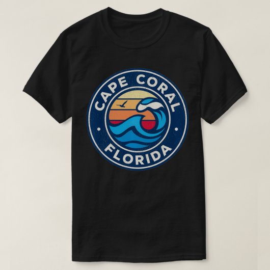 Cape Coral Florida FL  Nautical Waves Desig T-shirt (Design voorkant)