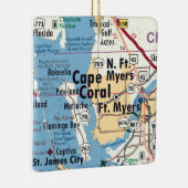Cape Coral Florida Map Keramisch Ornament (Rechts)