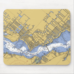 Cape Coral, Florida Nautical Harbor Chart mousepad Muismat