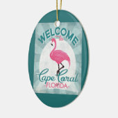 Cape Coral Florida Pink Flamingo Retro Keramisch Ornament (Links)