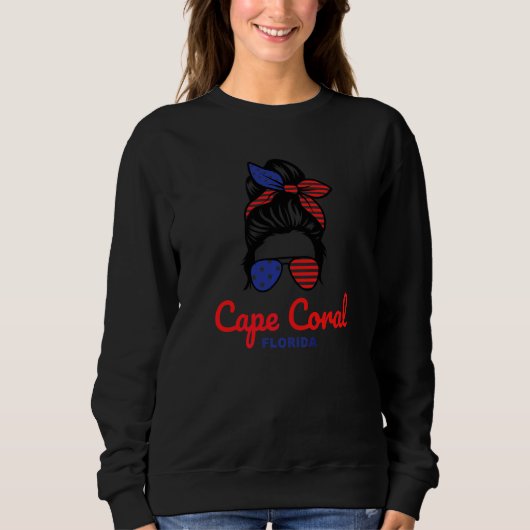 Cape Coral Florida Retro Rommelige Knot Trui (Voorkant)