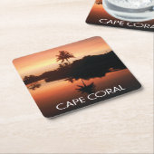 Cape Coral Florida Sunset Kartonnen Onderzetters (Schuin)