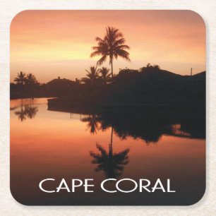 Cape Coral Florida Sunset Kartonnen Onderzetters