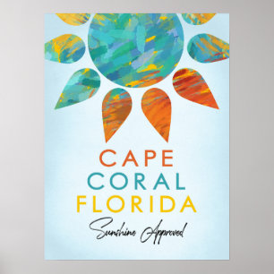 Cape Coral Florida Sunshine Travel Poster