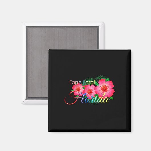 Cape Coral Florida Tropische bloemen Familie vakan Magneet (Voorkant / Achterkant)