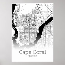 Cape Coral Map - Florida - City Map Poster