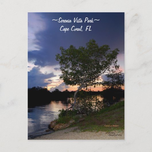 Cape Coral park Canal zonsondergang Briefkaart (Voorkant)
