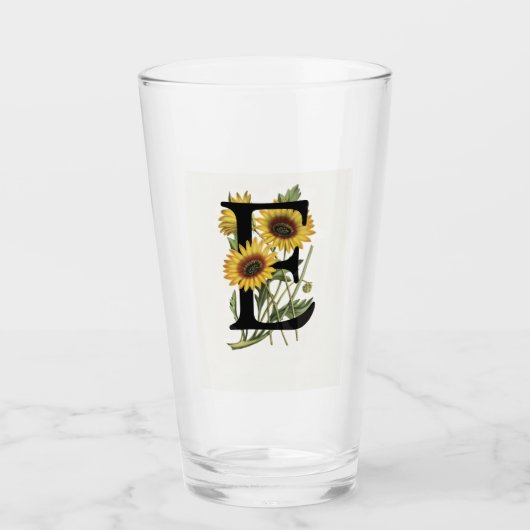 Cape Daisy Monogram E Drink glas (Voorkant)