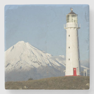 Cape Egmont-vuurtoren en Mt Taranaki / Mt Stenen Onderzetter