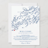 Cape Elizabeth Maine Bruiloft Welkomstroute Bedankkaart (Voorkant)