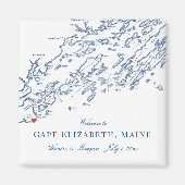Cape Elizabeth Maine Kaart Elegant Trouwgunst Magneet (Voorkant)