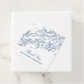 Cape Elizabeth Maine Kaart Navy Blue Bruiloft Bedankjes Labels (In situ)