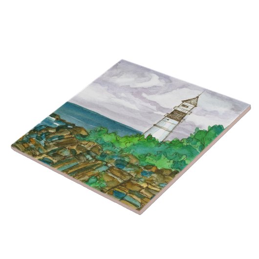 Cape Elizabeth Maine Portland Head Light Tegeltje (Zijkant)