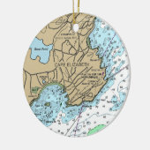 Cape Elizabeth ME Chart Keramisch Ornament (Links)