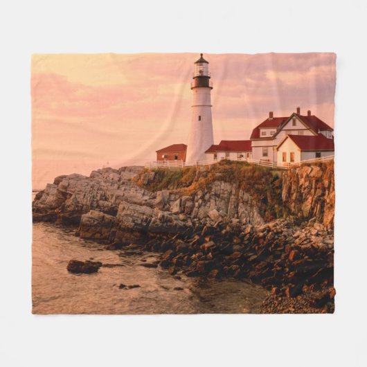 Cape Elizabeth | Portland Head Light | Maine Fleece Deken (Voorkant (Horizontaal))