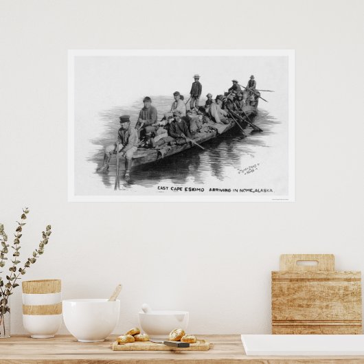 Cape Eskimos Arriving Nome AK 1910 Poster (Keuken)