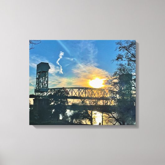 Cape Fear Memorial Bridge Wilmington NC Canvas Afdruk (Voorkant)