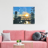 Cape Fear Memorial Bridge Wilmington NC Canvas Afdruk (Insitu (Woonkamer))