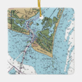 Cape Fear NC Chart Keramisch Ornament (Voorkant)