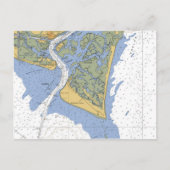 Cape Fear, NC Nautical Chart Briefkaart (Voorkant)