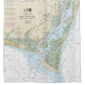 Cape Fear River nautische kaart 11537 Douchegordijn (Voorkant)