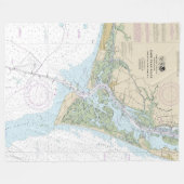 Cape Fear River nautische kaart 11537 Fleece Deken (Voorkant (Horizontaal))