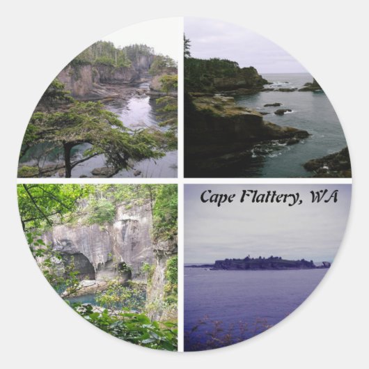 Cape Flattery ronde sticker (Voorkant)