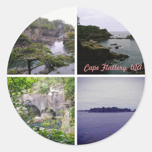 Cape Flattery round sticker (Voorkant)